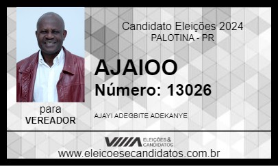 Candidato AJAIOO 2024 - PALOTINA - Eleições