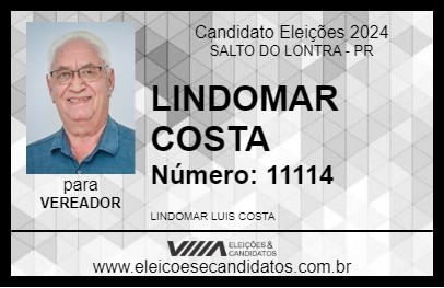 Candidato LINDOMAR COSTA 2024 - SALTO DO LONTRA - Eleições