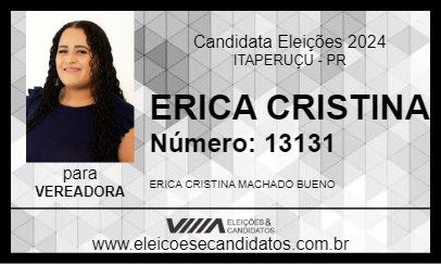 Candidato ERICA CRISTINA 2024 - ITAPERUÇU - Eleições