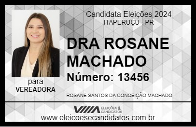 Candidato DRA ROSANE MACHADO 2024 - ITAPERUÇU - Eleições