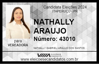 Candidato NATHALLY ARAUJO 2024 - ITAPERUÇU - Eleições