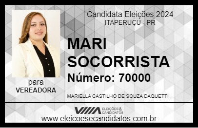 Candidato MARI SOCORRISTA 2024 - ITAPERUÇU - Eleições