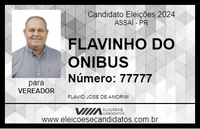 Candidato FLAVINHO DO ONIBUS 2024 - ASSAÍ - Eleições