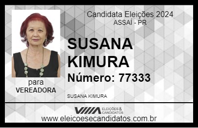 Candidato SUSANA KIMURA 2024 - ASSAÍ - Eleições