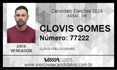 Candidato CLOVIS GOMES 2024 - ASSAÍ - Eleições