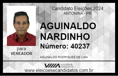 Candidato AGUINALDO NARDINHO 2024 - ANTONINA - Eleições