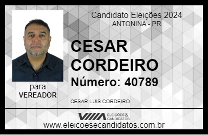 Candidato CESAR CORDEIRO 2024 - ANTONINA - Eleições