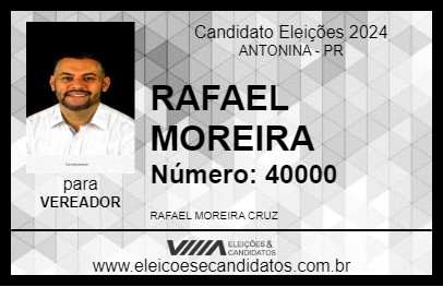 Candidato RAFAEL MOREIRA 2024 - ANTONINA - Eleições