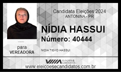 Candidato NÍDIA HASSUI 2024 - ANTONINA - Eleições