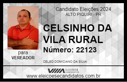 Candidato CELSINHO DA VILA RURAL 2024 - ALTO PIQUIRI - Eleições