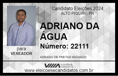 Candidato ADRIANO DA ÁGUA 2024 - ALTO PIQUIRI - Eleições