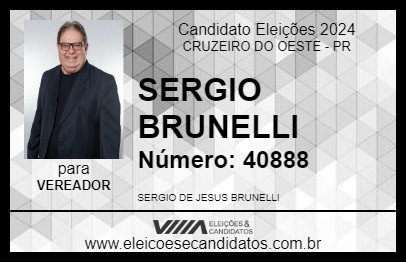 Candidato SERGIO BRUNELLI 2024 - CRUZEIRO DO OESTE - Eleições