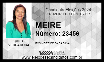 Candidato MEIRE 2024 - CRUZEIRO DO OESTE - Eleições