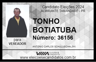 Candidato TONHO BOTIATUBA 2024 - ALMIRANTE TAMANDARÉ - Eleições