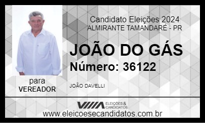 Candidato JOÃO DO GÁS 2024 - ALMIRANTE TAMANDARÉ - Eleições