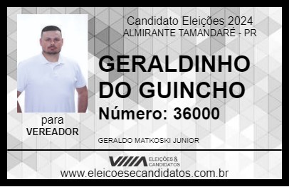 Candidato GERALDINHO DO GUINCHO 2024 - ALMIRANTE TAMANDARÉ - Eleições