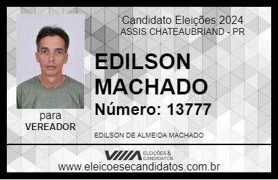 Candidato EDILSON MACHADO 2024 - ASSIS CHATEAUBRIAND - Eleições