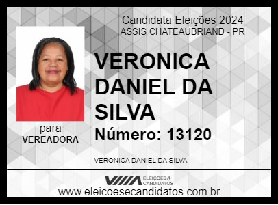 Candidato VERONICA DANIEL DA SILVA 2024 - ASSIS CHATEAUBRIAND - Eleições