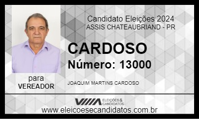 Candidato CARDOSO 2024 - ASSIS CHATEAUBRIAND - Eleições