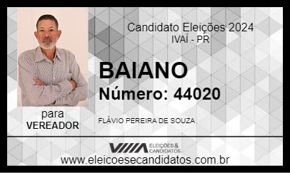 Candidato BAIANO 2024 - IVAÍ - Eleições