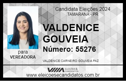 Candidato PROFESSORA VALDENICE 2024 - TAMARANA - Eleições