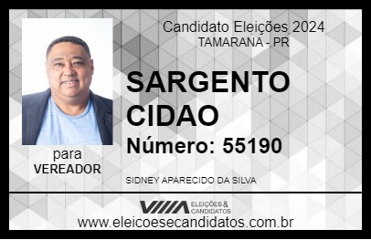 Candidato SARGENTO CIDAO 2024 - TAMARANA - Eleições