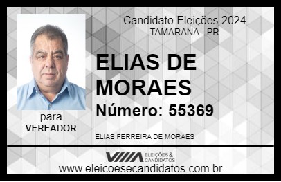 Candidato ELIAS DE MORAES 2024 - TAMARANA - Eleições