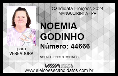 Candidato NOEMIA GODINHO 2024 - MANGUEIRINHA - Eleições