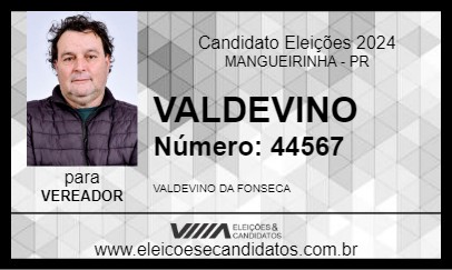 Candidato VALDEVINO 2024 - MANGUEIRINHA - Eleições