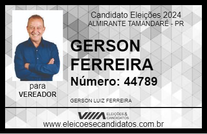 Candidato GERSON FERREIRA 2024 - ALMIRANTE TAMANDARÉ - Eleições