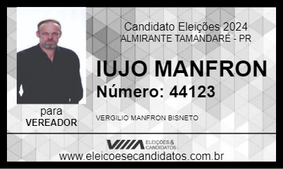 Candidato IUJO MANFRON 2024 - ALMIRANTE TAMANDARÉ - Eleições