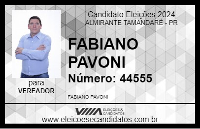 Candidato FABIANO PAVONI 2024 - ALMIRANTE TAMANDARÉ - Eleições