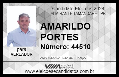 Candidato AMARILDO PORTES 2024 - ALMIRANTE TAMANDARÉ - Eleições