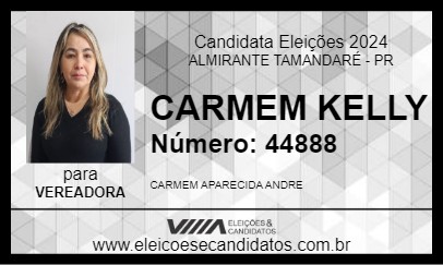 Candidato CARMEM KELLY 2024 - ALMIRANTE TAMANDARÉ - Eleições