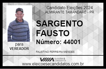 Candidato SARGENTO FAUSTO 2024 - ALMIRANTE TAMANDARÉ - Eleições