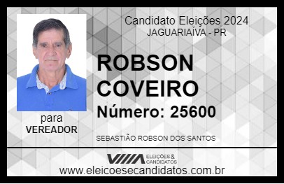 Candidato ROBSON COVEIRO 2024 - JAGUARIAÍVA - Eleições