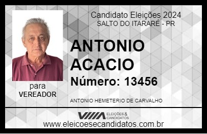 Candidato ANTONIO ACACIO 2024 - SALTO DO ITARARÉ - Eleições