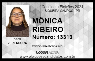 Candidato MÔNICA RIBEIRO 2024 - SIQUEIRA CAMPOS - Eleições