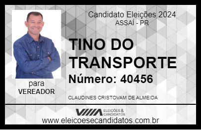 Candidato TINO DO TRANSPORTE 2024 - ASSAÍ - Eleições