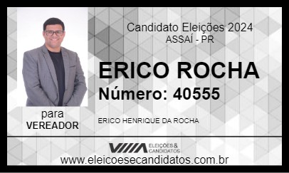 Candidato ERICO ROCHA 2024 - ASSAÍ - Eleições