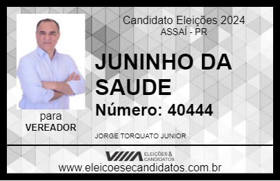 Candidato JUNINHO DA SAUDE 2024 - ASSAÍ - Eleições