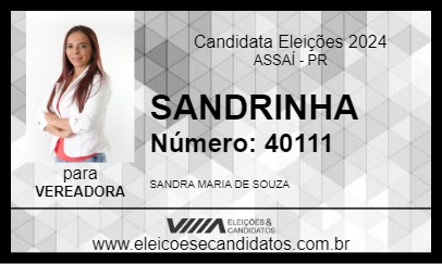 Candidato SANDRINHA 2024 - ASSAÍ - Eleições