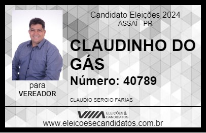 Candidato CLAUDINHO DO GÁS 2024 - ASSAÍ - Eleições