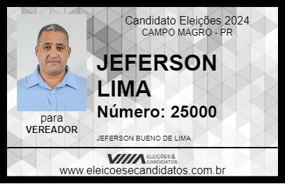 Candidato JEFERSON LIMA 2024 - CAMPO MAGRO - Eleições