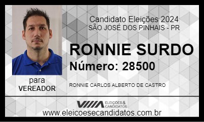 Candidato RONNIE SURDO 2024 - SÃO JOSÉ DOS PINHAIS - Eleições