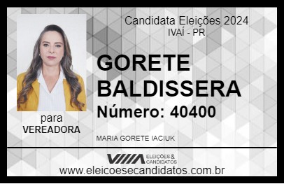 Candidato GORETE BALDISSERA 2024 - IVAÍ - Eleições