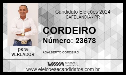 Candidato CORDEIRO 2024 - CAFELÂNDIA - Eleições