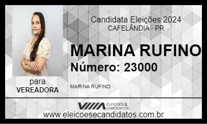 Candidato MARINA RUFINO 2024 - CAFELÂNDIA - Eleições