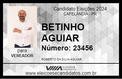 Candidato BETINHO AGUIAR 2024 - CAFELÂNDIA - Eleições