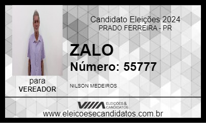 Candidato ZALO 2024 - PRADO FERREIRA - Eleições